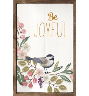 Be Joyful Greenery Bird Whitewash